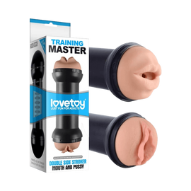 Training Master Double Side Stroker Pussy and Mouth Flesh - Lovetoy - 