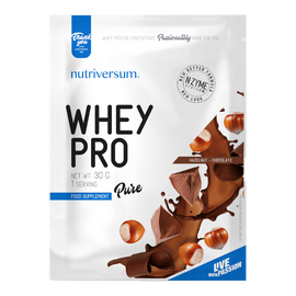 Whey PRO - 30 g - PURE - Nutriversum - mogyorós-csokoládé - 23 g prémium fehérje forrás