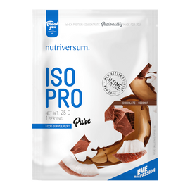 ISO PRO - 25 g - PURE - Nutriversum - csokoládé-kókusz - prémium, fonterra fehérjealap

