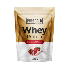 Whey Protein fehérjepor - 1 000 g - PureGold - eper - 