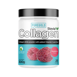 Collagen Marha kollagén italpor - Stevia Raspberry 300g - PureGold - 10.000mg Kollagén