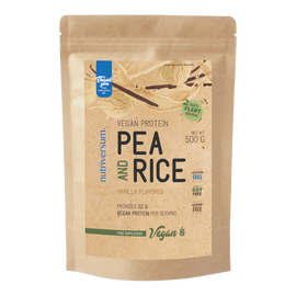 Pea &amp; Rice Vegan Protein - 500g - VEGAN - Nutriversum - vanília - 100% növényi fehérje