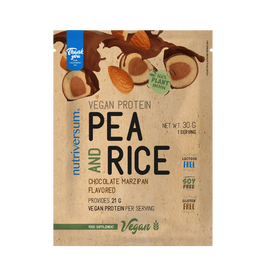 Pea &amp; Rice Vegan Protein - 30g - VEGAN - Nutriversum - csokoládé-marcipán - 100% növényi fehérje