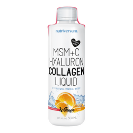 MSM+C Hyaluron Collagen Liquid - 500 ml - WSHAPE - Nutriversum - narancs - 3.000mg Kollagén