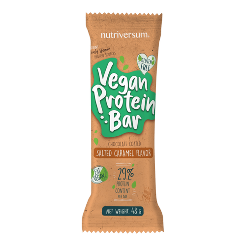 Vegan Protein Bar - 48 g - DESSERT - Nutriversum - sós karamell - vegán csokoládébevonattal