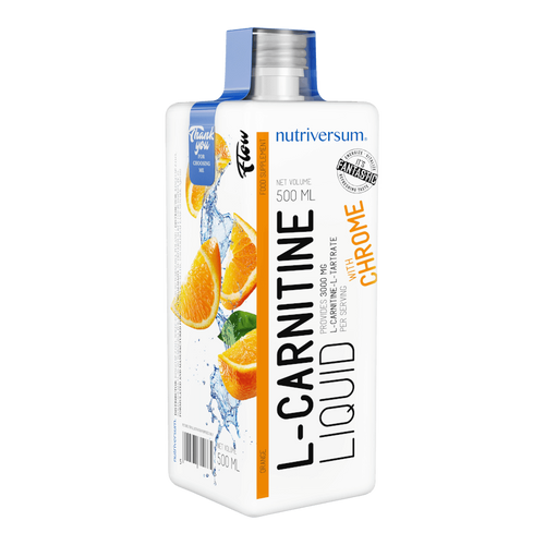 L-Carnitine 3 000 mg - 500 ml - FLOW - Nutriversum - narancs - hozzáadott króm és vitaminok