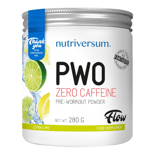 PWO zero caffeine - 280g - FLOW - Nutriversum - citrom-lime - nem tartalmaz koffeint