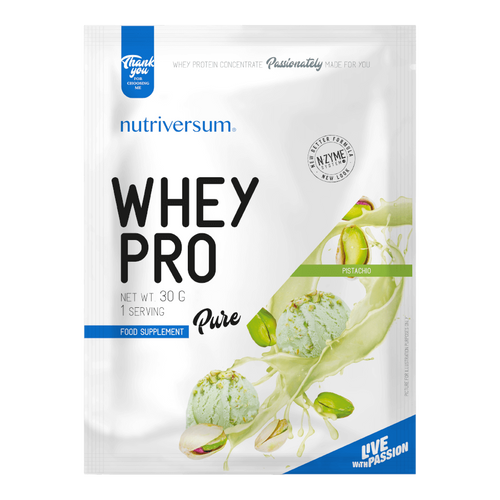 Whey PRO - 30 g - PURE - Nutriversum - pisztácia - 23 g prémium fehérje forrás