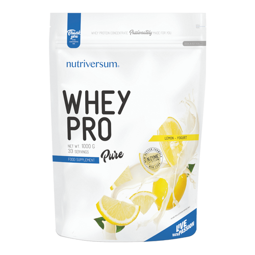 Whey PRO - 1 000 g - PURE - Nutriversum - citrom-joghurt - 23 g prémium fehérje forrás