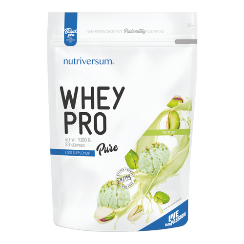 Whey PRO - 1 000 g - PURE - Nutriversum - pisztácia - 23 g prémium fehérje forrás