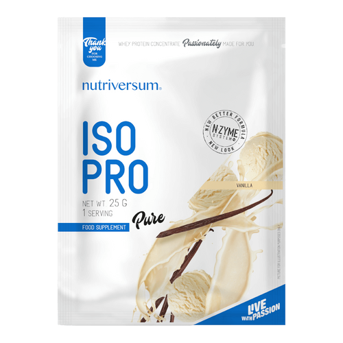 ISO PRO - 25 g - PURE - Nutriversum - vanília - prémium, fonterra fehérjealap
