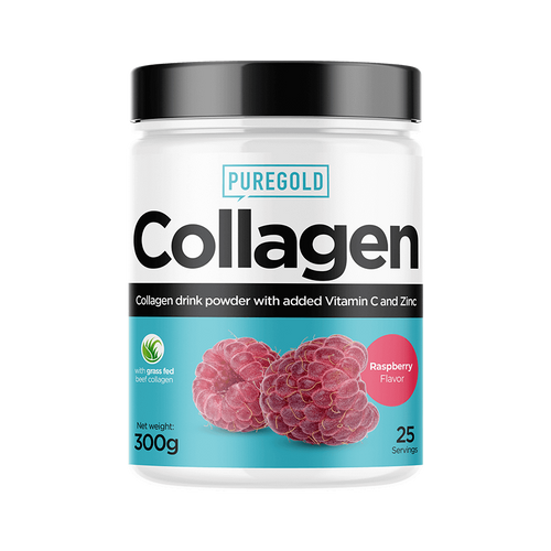 Collagen Marha kollagén italpor - Raspberry 300g - PureGold - 10.000mg Kollagén