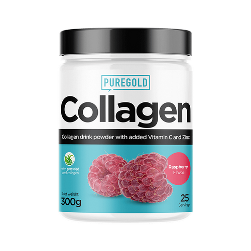 Collagen Marha kollagén italpor - Málna - 300g - PureGold - 10.000mg Kollagén