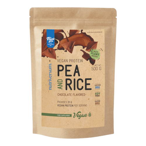 Pea &amp; Rice Vegan Protein - 500g - VEGAN - Nutriversum - csokoládé - 100% növényi fehérje
