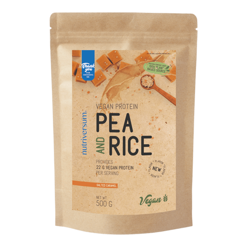 Pea &amp; Rice Vegan Protein - 500g - VEGAN - Nutriversum - sós karamell (új ízesítés) - 