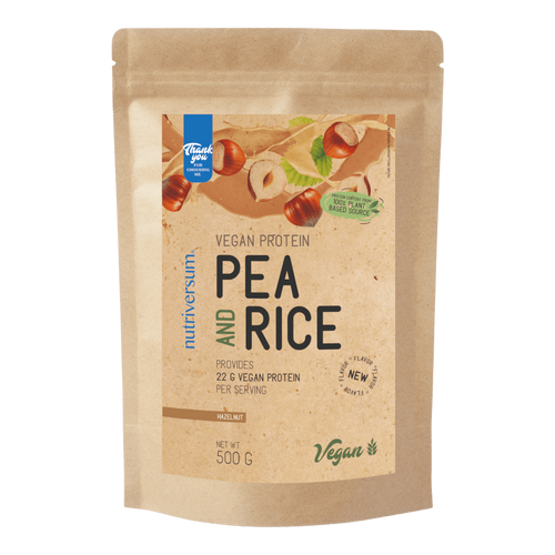 Pea &amp; Rice Vegan Protein - 500g - VEGAN - Nutriversum - mogyoró (új ízesítés) - 