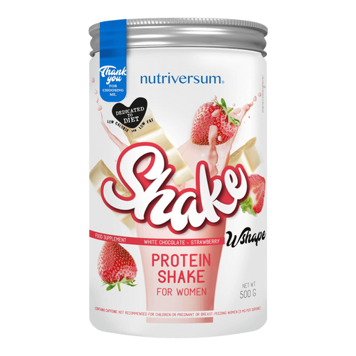 Shake - 500 g - WSHAPE - Nutriversum - fehércsokoládé-eper - étkezéshelyettesítő shake