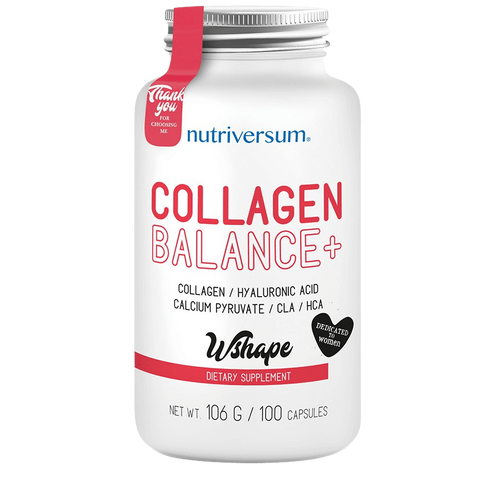 Collagen Balance+ - 100 kapszula - WSHAPE - Nutriversum - hozzáadott HCA és CLA hatóanyagok
