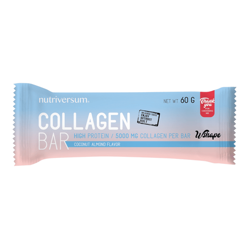 Collagen Bar - 60 g - WSHAPE - Nutriversum - Kókusz mandula - 