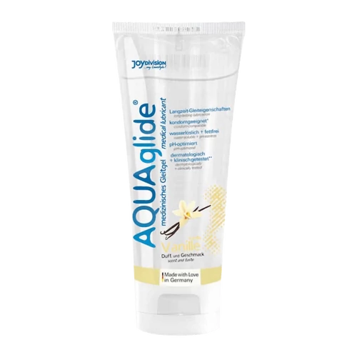 AQUAglide Vaníliás síkosító - 100ml - ízesített, vízalapú és óvszerbarát