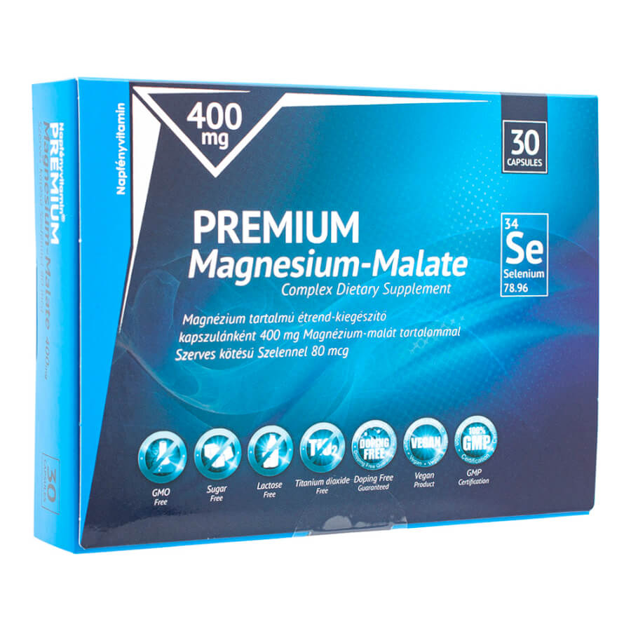 Prémium Magnézium-malát 400 mg szerves kötés szelénnel 80 mcg - Napfényvitamin
