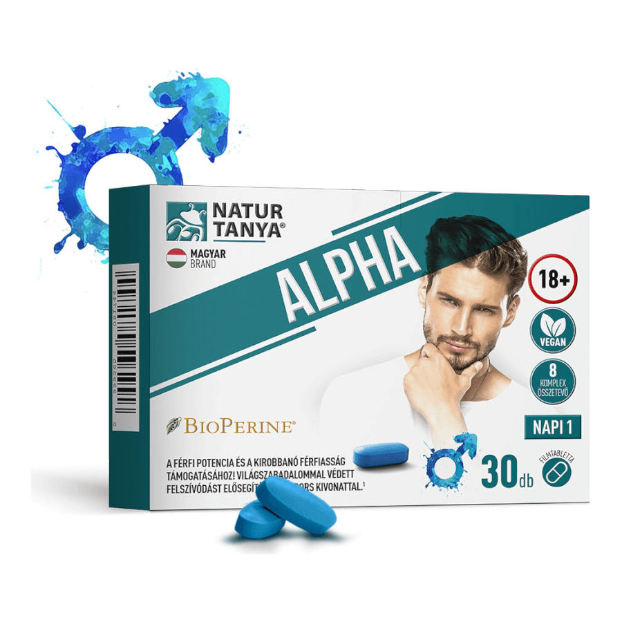 Image of ALPHA - A férfi potencia és a kirobbanó férfiasság támogatásához - 30 tabletta - Natur Tanya