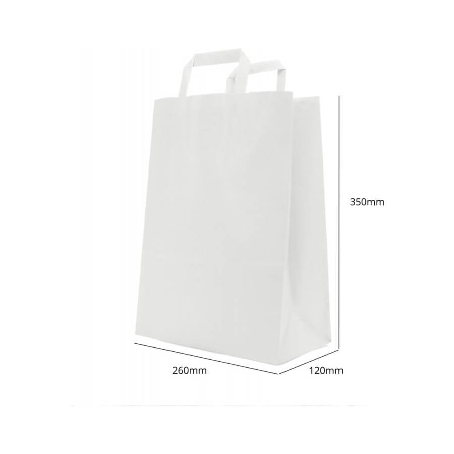 Papír táska (fehér) 260x350x120 mm